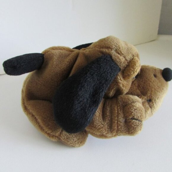 Brown Bassett Hound Dog Puppy with Black ears 7" long spotted nose PLUSH - Picture 3 of 10